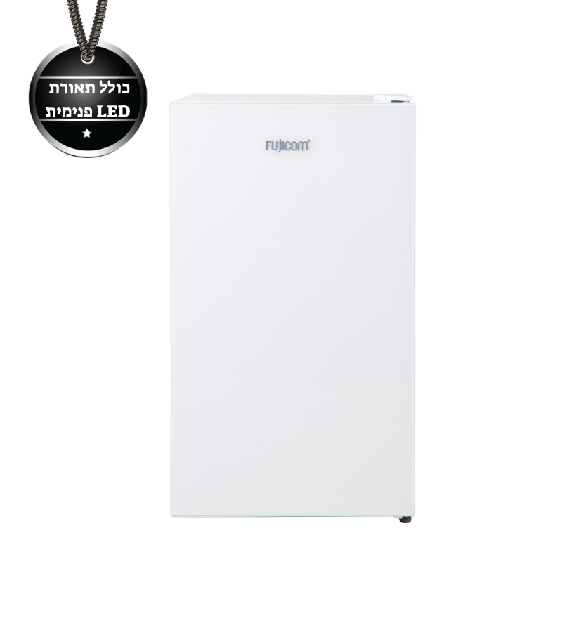 מקרר משרדי 86 ליטר DE - FROST  דלת זכוכית לבנה