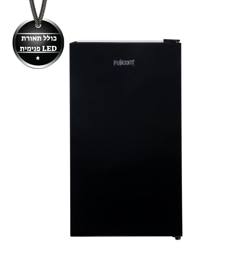 מקרר משרדי 86 ליטר DE - FROST  דלת זכוכית שחורה
