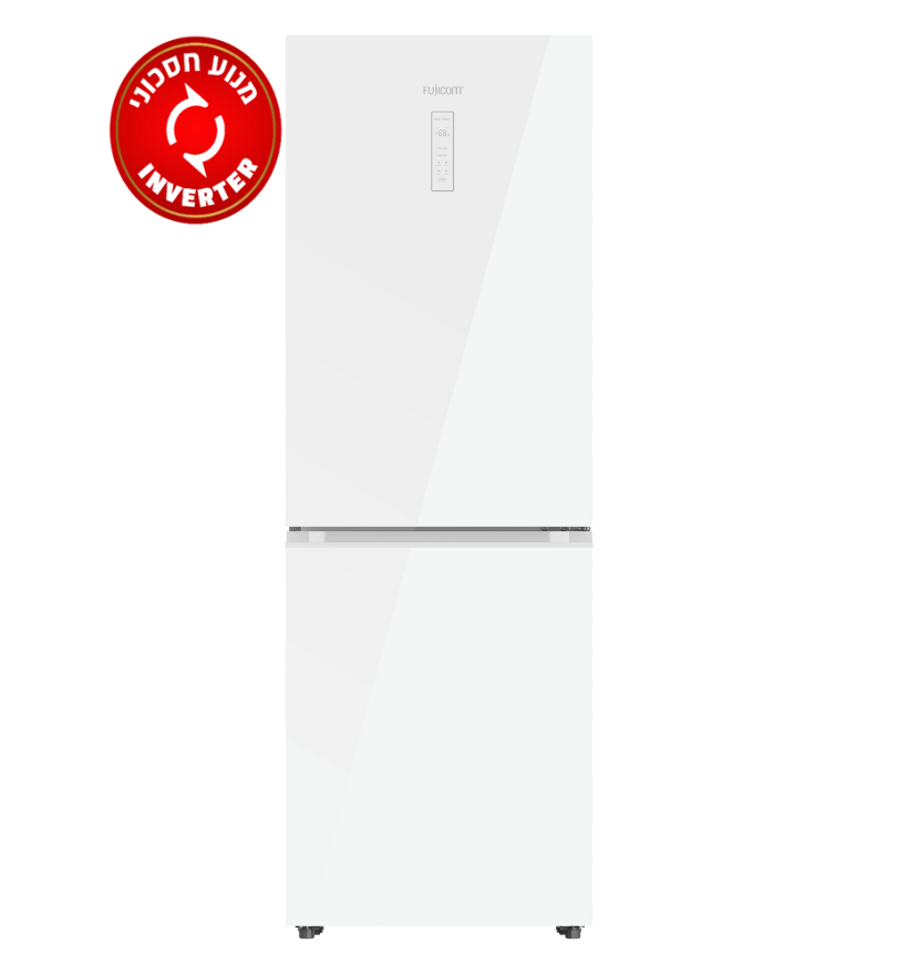 מקרר מקפיא תחתון 320 ליטר NO FROST זכוכית לבנה