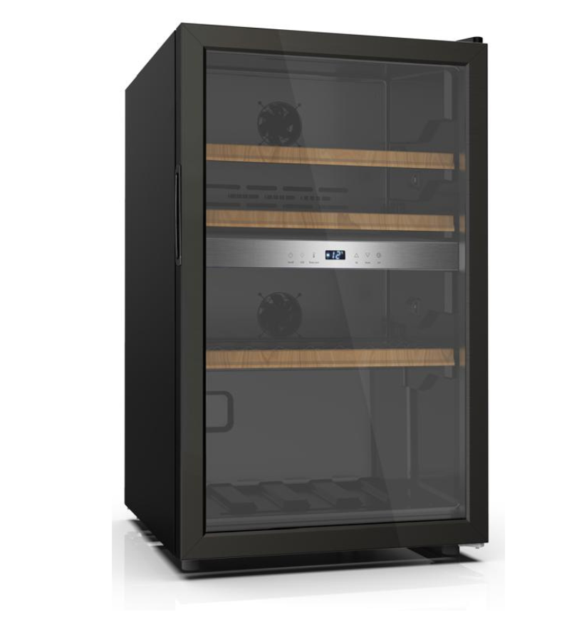 מקרר יין מעוצב 49 בקבוקים עם מדחס ומדפי עץ